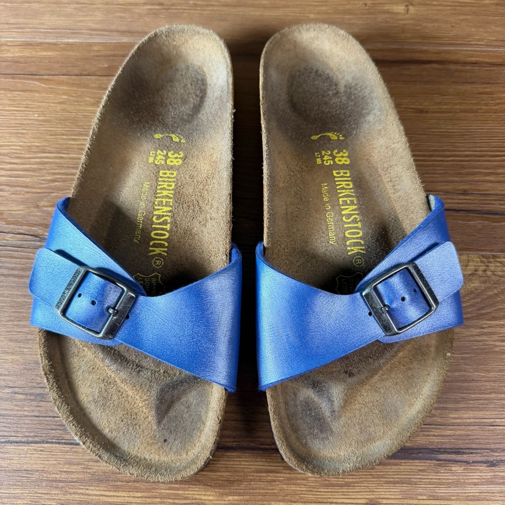 Birkenstock Madrid Blue Slides Sandals Women’s Size 7 (38) Shoes